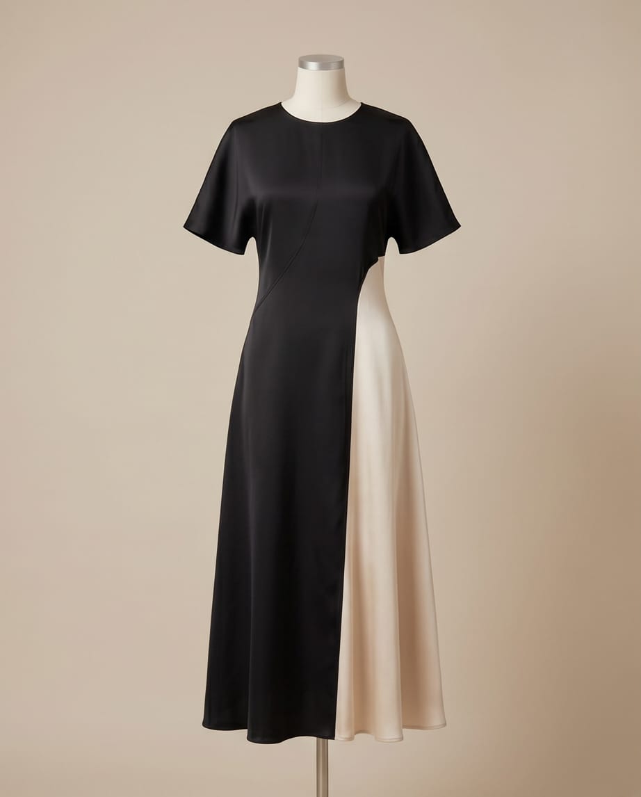 Elegant Two Tone Maxi Dress – Timeless Chic