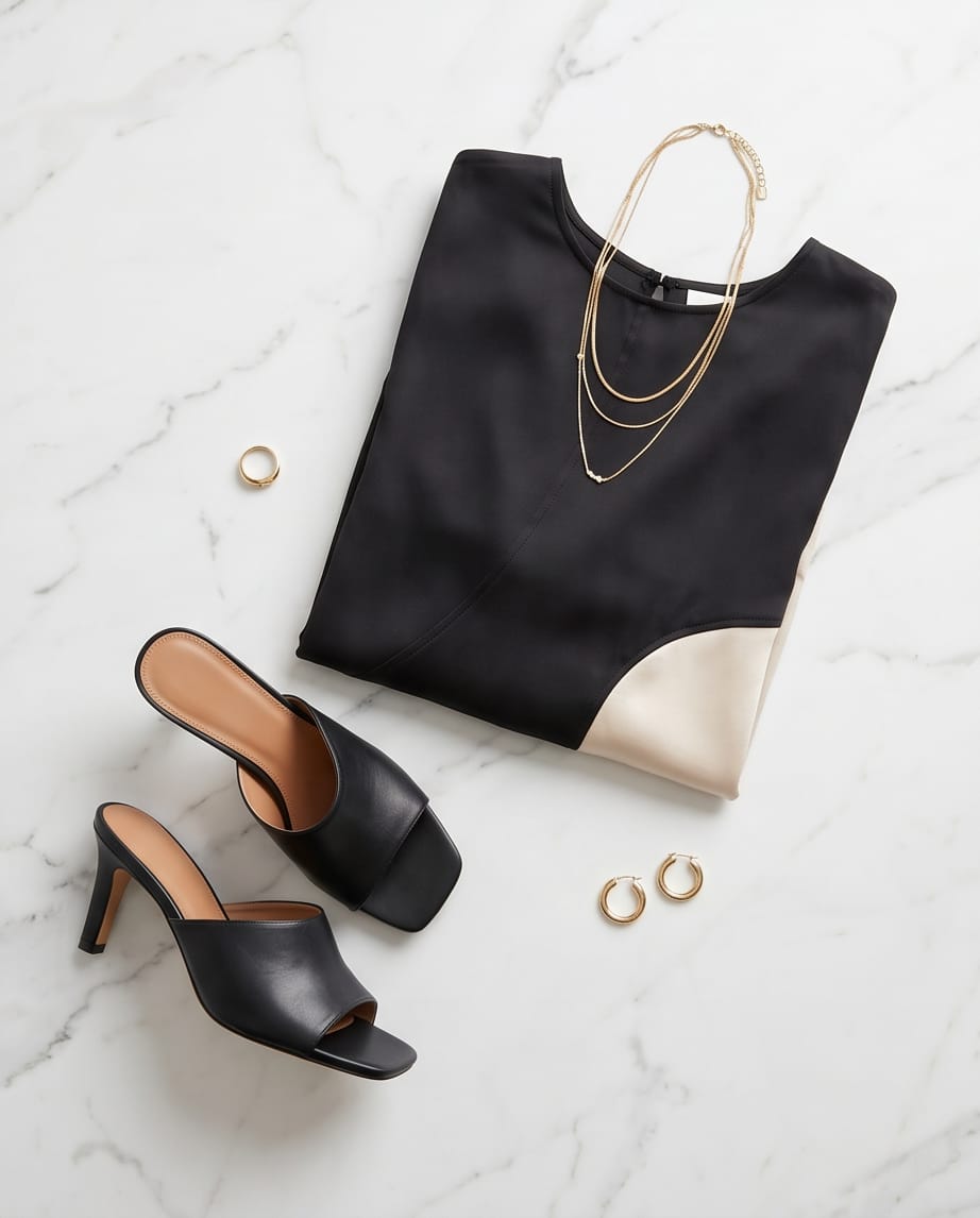 Elegant Two Tone Maxi Dress – Timeless Chic