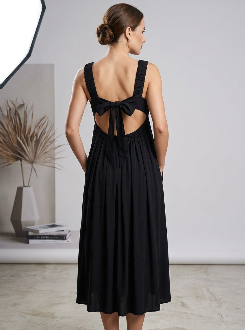 Midnight Bow Maxi Dress