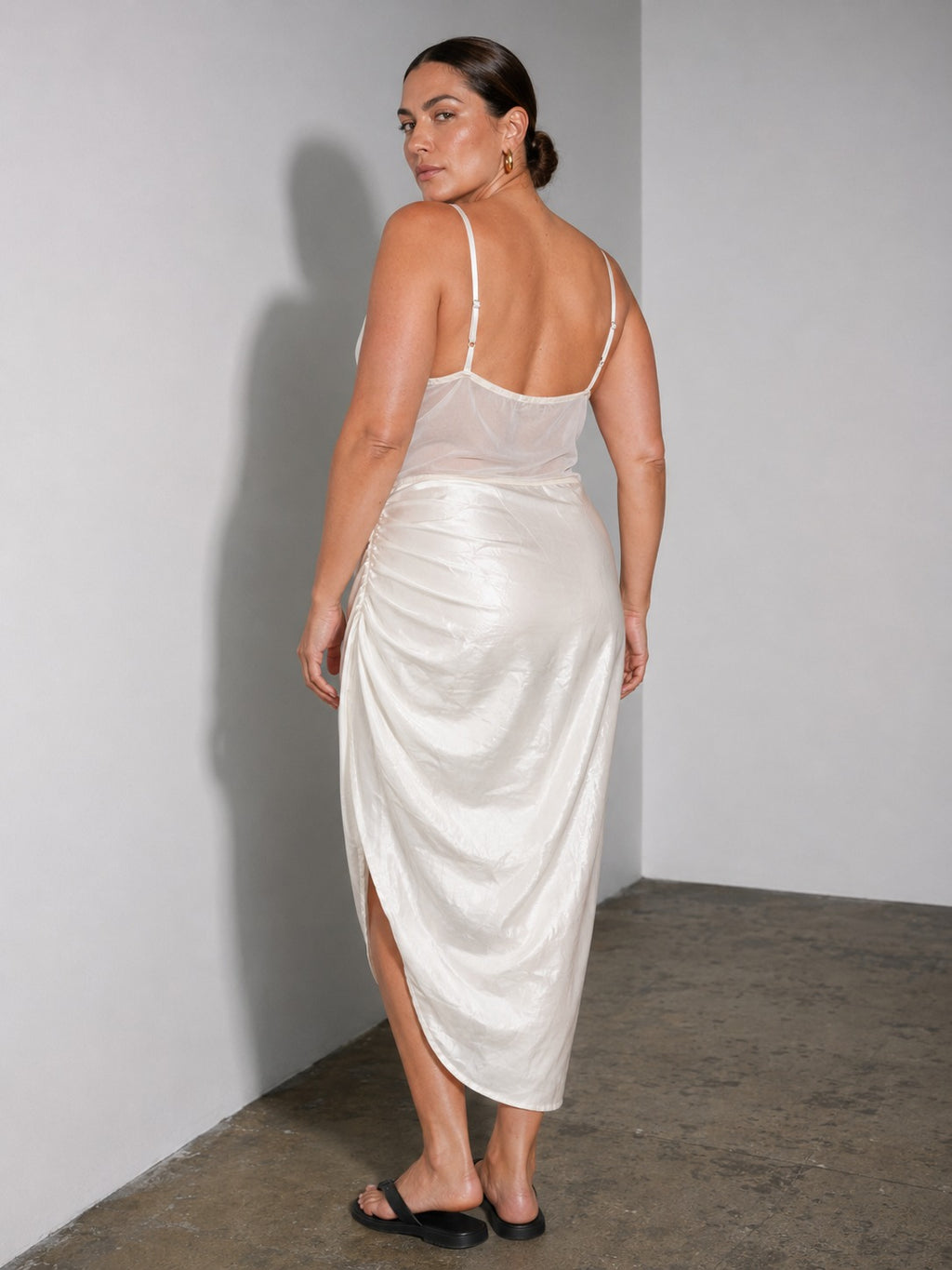 Ivory Lace Satin Dress