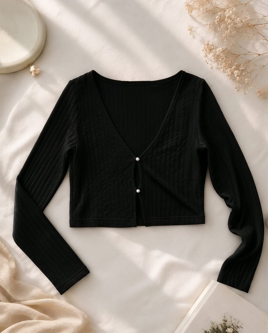 Pearl Button Knit Top